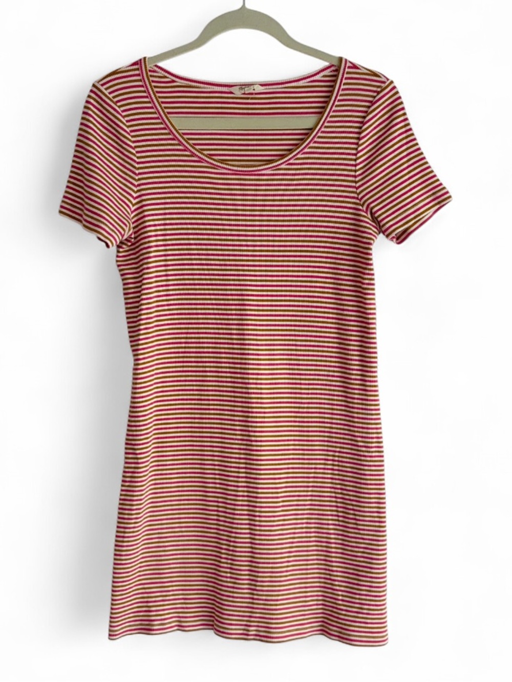 Madewell Rib Knit Short Sleeve Striped Knit Mini Dress Size S